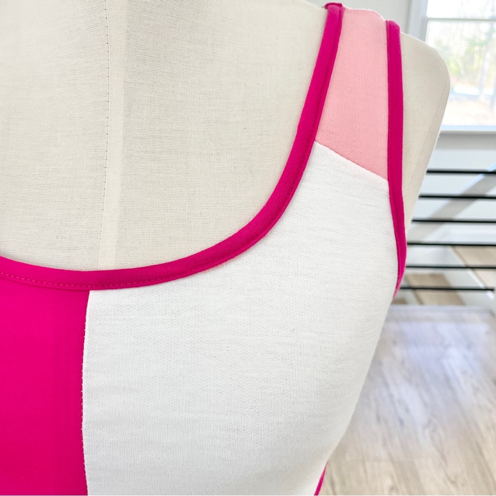 Add on item only NWT S M L light, dark pink, white crop top tank top - Picture 3 of 7